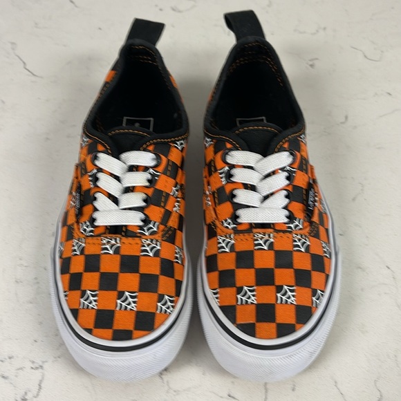 VANS KIDS GLOW CHECKERBOARD WEB AUTHENTIC ELASTIC LACE Size 1 Big Kids Halloween - Picture 2 of 16